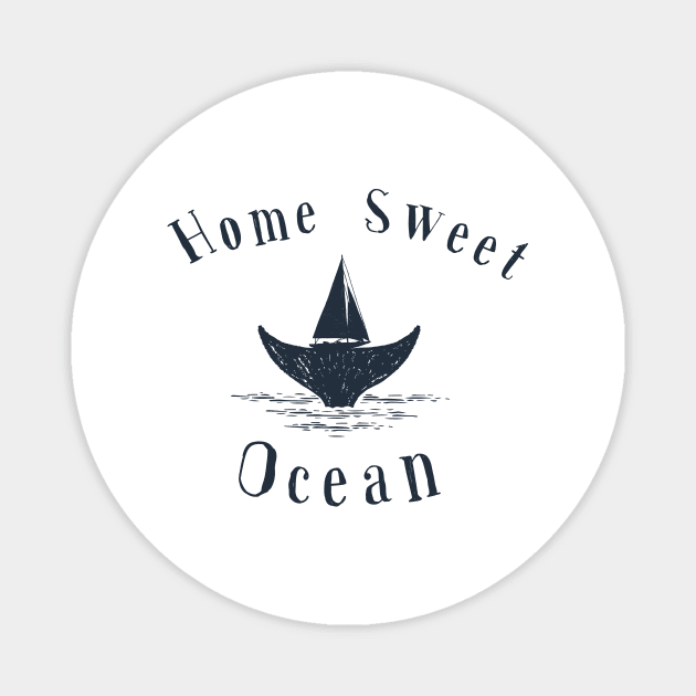 Home Sweet Ocean with a Sailing Boat and a Whale Magnet by SeaAndLight
